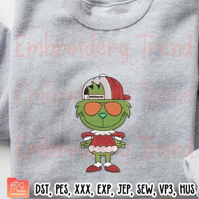 Grinch Boy Christmas Embroidery Design, Grinch Boy And Girl Embroidery Digitizing File
