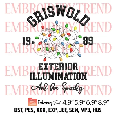 Griswold 1989 Exterior Illumination Embroidery Design, Gift For Christmas Embroidery Digitizing Pes File