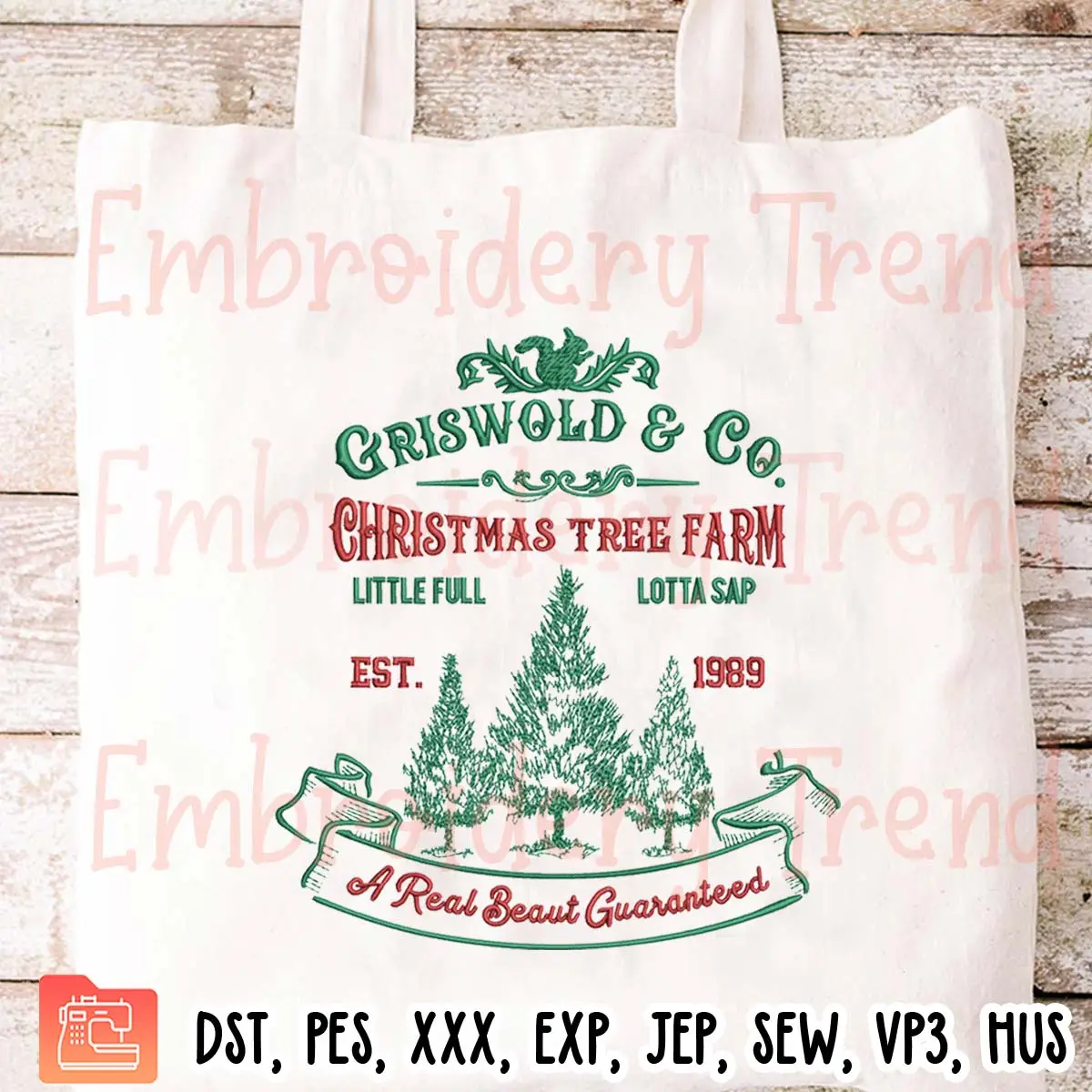 Griswold And Co Christmas Tree Farm Embroidery Design, Love Christmas Embroidery Digitizing Pes File