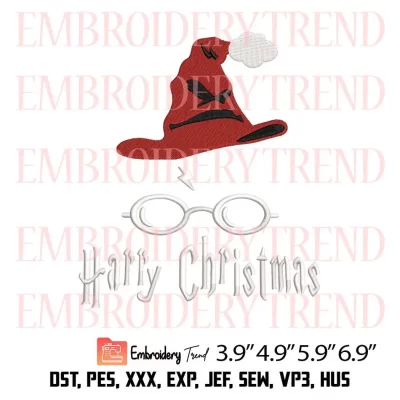 Harry Christmas Embroidery Design, Harry Potter Christmas Embroidery Digitizing File
