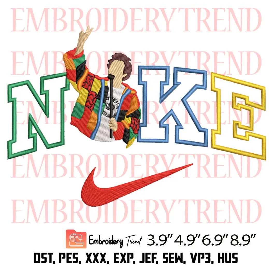 Harry Styles Iconic Colorblock Embroidery Design, Harry Styles Nike Embroidery Digitizing File