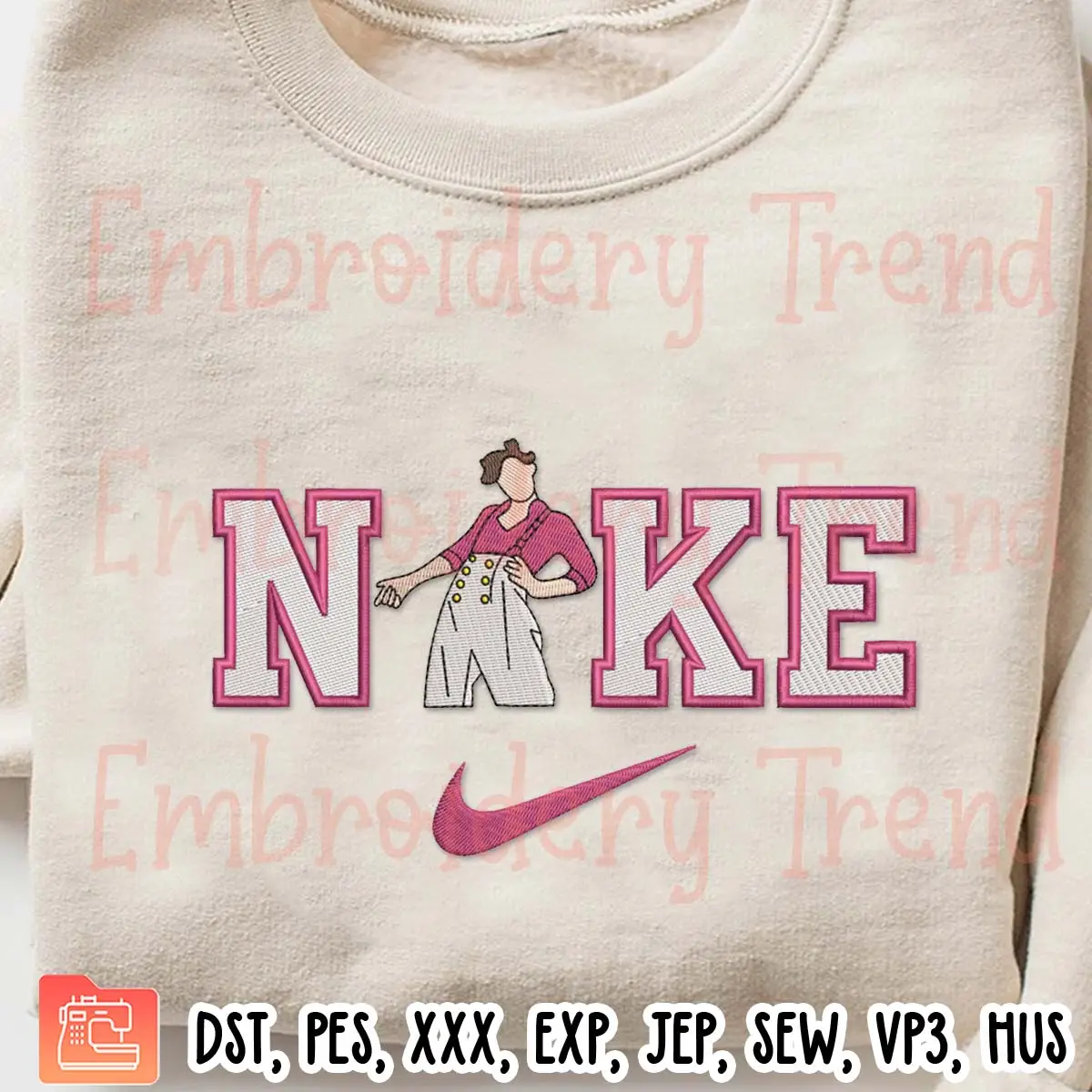 Harry Styles x Nike Embroidery Design, Gift for Fans Embroidery Digitizing File