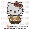 Hello Kitty Stocking Cute Embroidery Design, Christmas Hello Kitty Embroidery Digitizing Pes File