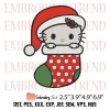 Hello Kitty Gingerbread Embroidery Design, Cute Christmas Gift Embroidery Digitizing Pes File