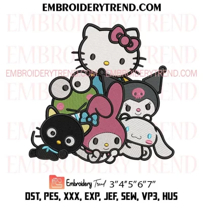 Hello Kitty and Friends Embroidery Design, Sanrio Character Embroidery Digitizing Pes File