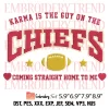 Karma The Guy On The Chiefs Embroidery Design, Travis Kelce And Taylor Embroidery Digitizing File