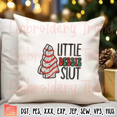 Little Debbie Slut Christmas Embroidery Design, Christmas Tree Cake Embroidery Digitizing File
