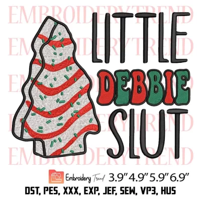 Little Debbie Slut Christmas Embroidery Design, Christmas Tree Cake Embroidery Digitizing File