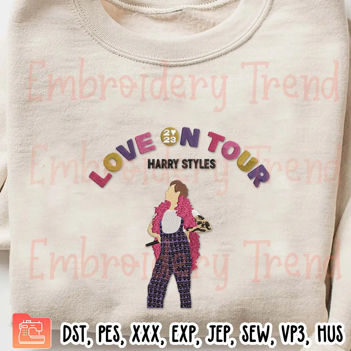 Love On Tour 2023 Harry Styles Embroidery Design, Harry Styles Wembley Night 3 Embroidery Digitizing File