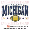 Michigan vs Everybody Embroidery Design, Michigan Wolverines Football Embroidery Digitizing File