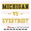 Michigan Wolverines Embroidery Design, Football Trends Embroidery Digitizing File