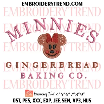 Minnies Gingerbread Embroidery Design, Merry Christmas Party Embroidery Digitizing Pes File