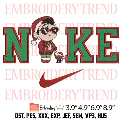 Nike Baby Benito Christmas Embroidery Design, Bad Bunny Christmas Embroidery Digitizing File
