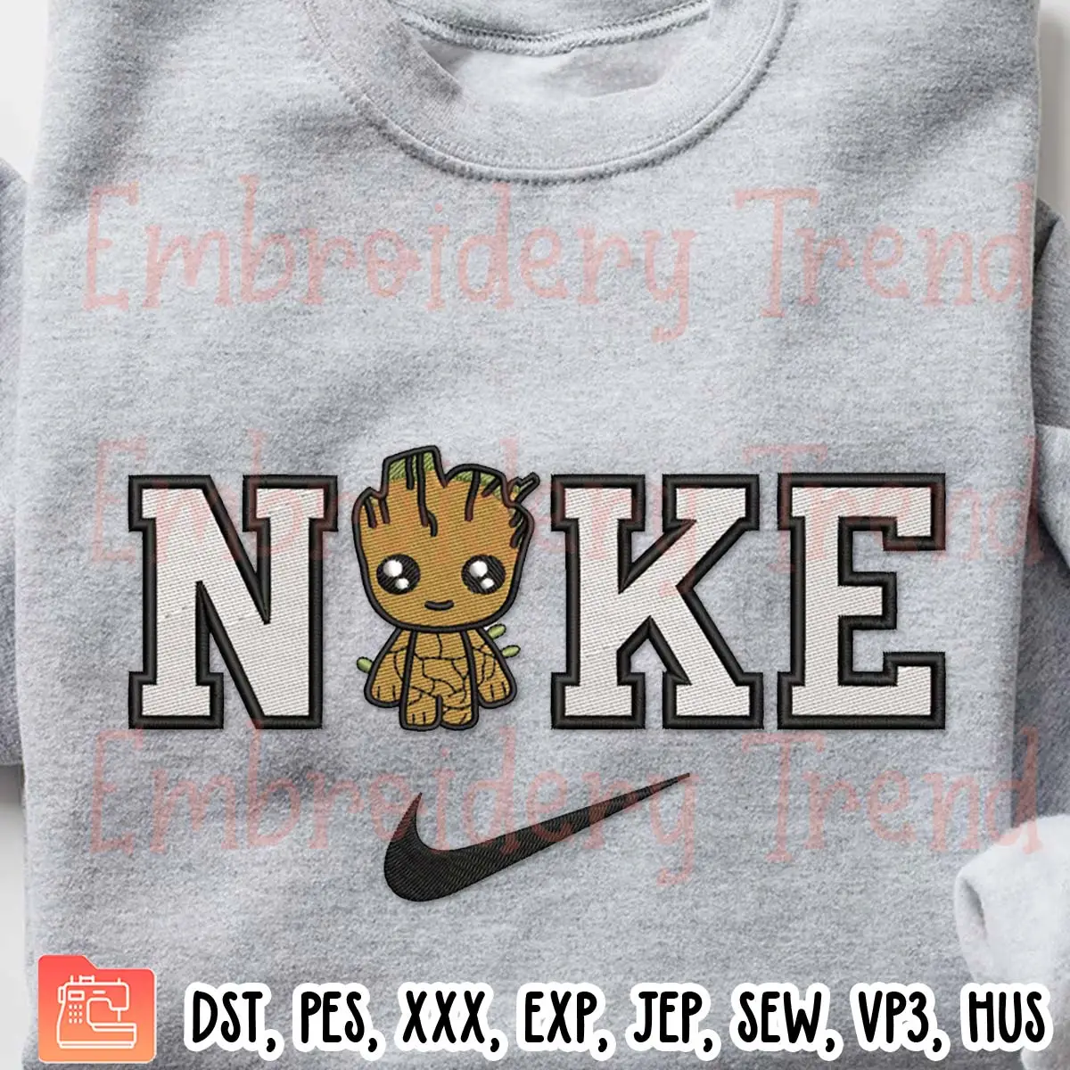 Nike Baby Groot Movie Embroidery Design, Guardians of the Galaxy Embroidery Digitizing File