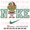 Nike Grinch Girl Xmas Embroidery Design, Grinch Couple Christmas Embroidery Digitizing File