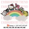 Sanrio Character Embroidery Design, Hello Kitty Friends Embroidery Digitizing Pes File