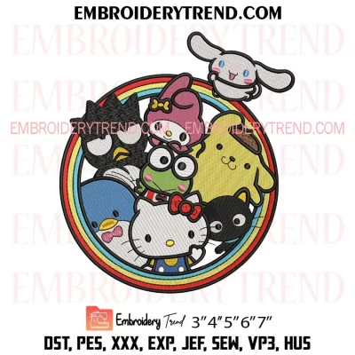 Sanrio Character Embroidery Design, Hello Kitty Friends Embroidery Digitizing Pes File