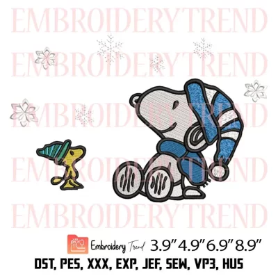 Snoopy and Woodstock Christmas Embroidery Design, Peanuts Embroidery Digitizing File