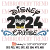 2024 Minnie Mouse Embroidery Design, Hello 2024 Embroidery Digitizing Pes File