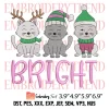 Christmas Cat Reindeer x Nike Embroidery Design, Cat Lover Gift Embroidery Digitizing Pes File