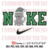 Santa Claus Cat Christmas x Nike Embroidery Design, Funny Christmas Cat Embroidery Digitizing Pes File