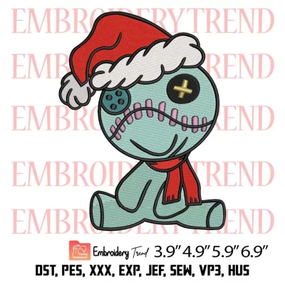 Christmas Scrump Embroidery Design, Santa Scrump Embroidery Digitizing Pes File