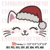 Meowy Christmas Embroidery Design, Cute Cat Embroidery Digitizing Pes File