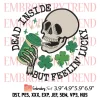 Irish Skull Happy St Patricks Day Embroidery Design, St Patricks Skull Embroidery Digitizing Pes File