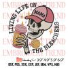 Coffee Is My Valentine Funny Skeleton Skull Embroidery Design, Valentines Day Embroidery Digitizing Pes File