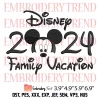 2024 Disney Cruise Minnie Embroidery Design, Disney Hello 2024 Embroidery Digitizing Pes File