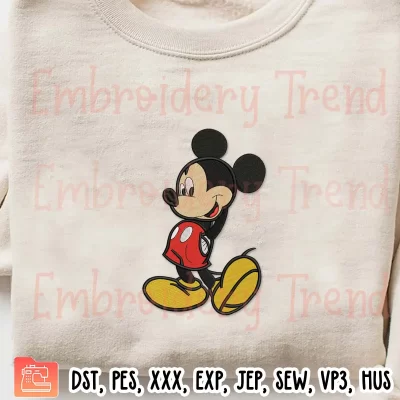 Mickey Mouse Cute Embroidery Design, Disney Embroidery Digitizing Pes File