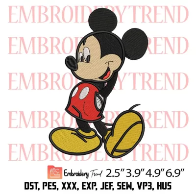 Mickey Mouse Cute Embroidery Design, Disney Embroidery Digitizing Pes File