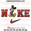 Minnie Mouse Nike Swoosh Embroidery Design, Disney Couple Embroidery Digitizing Pes File