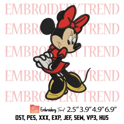 Minnie Mouse Cute Embroidery Design, Disney Embroidery Digitizing Pes File