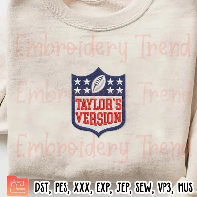 NFL Taylors Version Football Embroidery Design, Nfl Taylor Swift Embroidery Digitizing Pes File