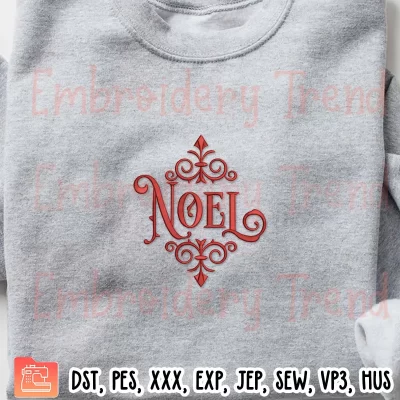 Noel Embroidery Design, Noel Christmas Machine Embroidery Digitizing Pes File