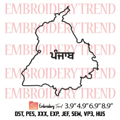 Punjab Map Embroidery Design Digitizing Pes File
