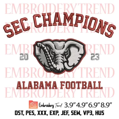Alabama Crimson Tide Logo Embroidery Design – American Football Embroidery Digitizing File