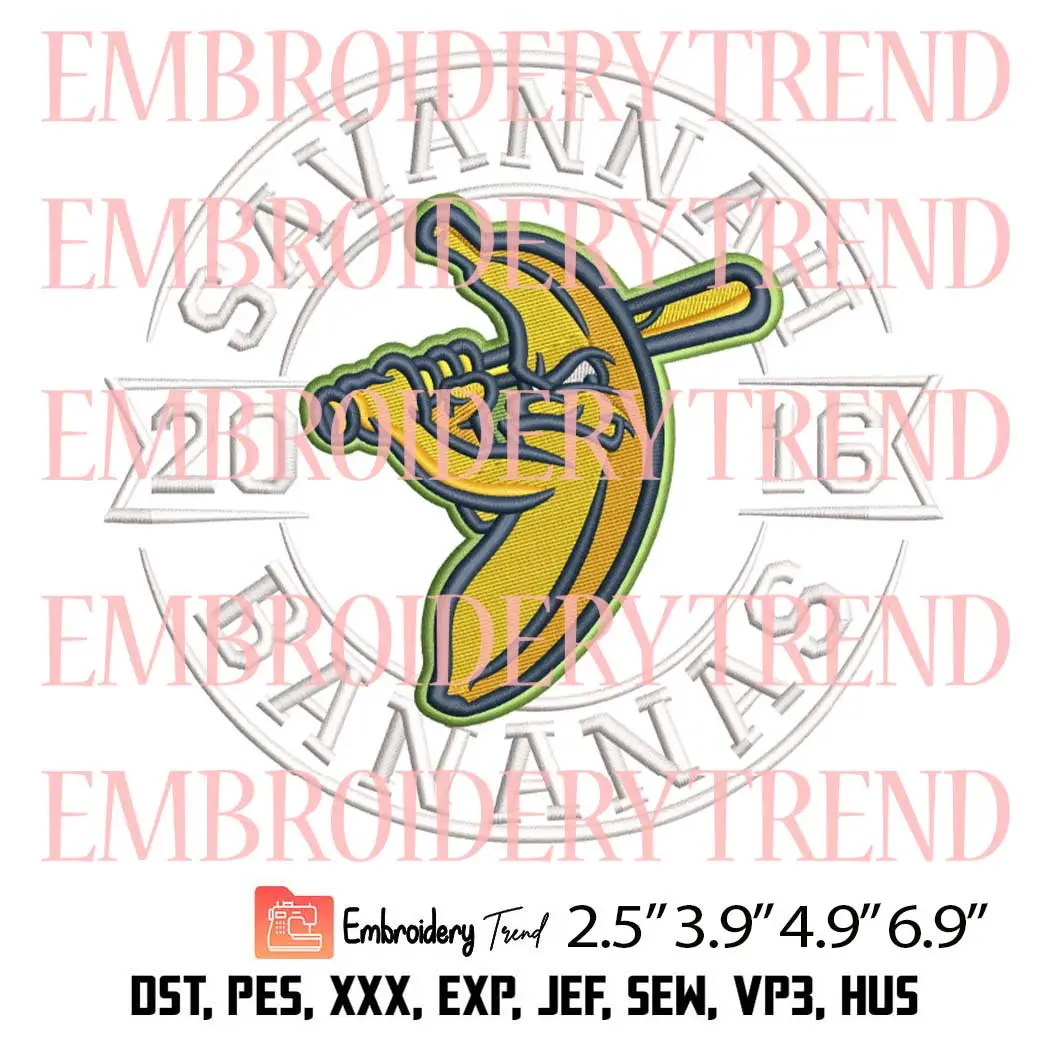 Savannah Bananas 2016 Embroidery Design, Savannah Bananas Baseball Team Embroidery Digitizing Pes File