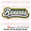 Money Banana Baseball Embroidery Design, Savannah Bananas Logo Embroidery Digitizing Pes File