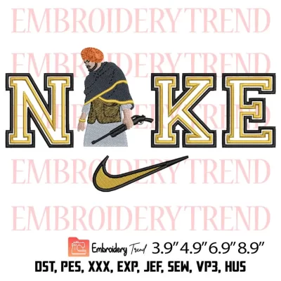 Sidhu Moosewala x Nike Embroidery Design, For Fans Embroidery Digitizing Pes File