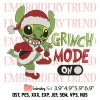 Nike Stitch Grinch Santa Embroidery Design, Funny Stitch Grinch Embroidery Digitizing Pes File