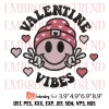 Smiley Face with Heart Hat Embroidery Design, Valentines Day Embroidery Digitizing Pes File
