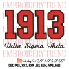 Delta Sigma Theta Embroidery Design, AEO Logo Embroidery Digitizing Pes File