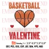 Love Basketball Embroidery Design, Basketball Lover Gift Embroidery Digitizing Pes File