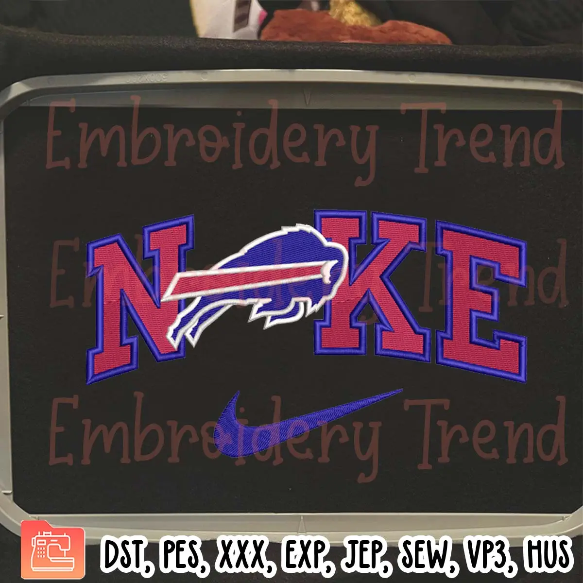 Buffalo Bills x Nike Embroidery Design, NFL Football Logo Embroidery Digitizing Pes File