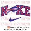 Buffalo NY Football EST 1960 Embroidery Design, Buffalo Bills Embroidery Digitizing Pes File