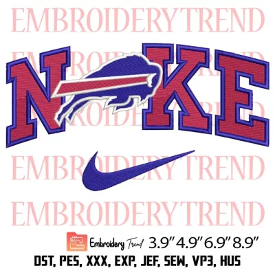 Buffalo Bills x Nike Embroidery Design, NFL Football Logo Embroidery Digitizing Pes File
