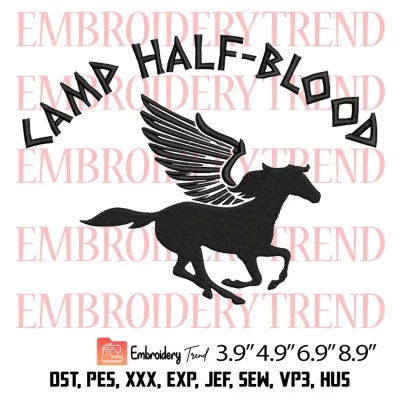 Camp Half Blood Embroidery Design, Percy Jackson Embroidery Digitizing Pes File