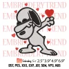 Cute Snoopy Heart Tree Embroidery Design, Snoopy Valentines Day Embroidery Digitizing Pes File